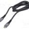 Cablu USB C USB 3.2 GEMBIRD 1,5m negru 20Gbps textil