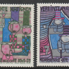 Natiunile Unite Vienna 1983-Drepturile omului,2 valori,dantelate,MNH,Mi.36-37