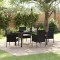 vidaXL Set de masă pentru grădină cu pernă 5 pcs Negru Rattan poli 3379922