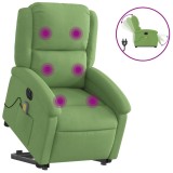 Cumpara ieftin Fotoliu electric masaj rabatabil verde deschis, catifea