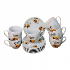 Set de 6 cesti pentru cafea sau ceai, 170 ml, cu 6 farfurioare, Malooki06 foto