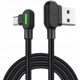 Mcdodo Kabel Kątowy 90&deg; Micro Usb Szybkie Ładowanie Dwustronny Qc 3 Led 3M