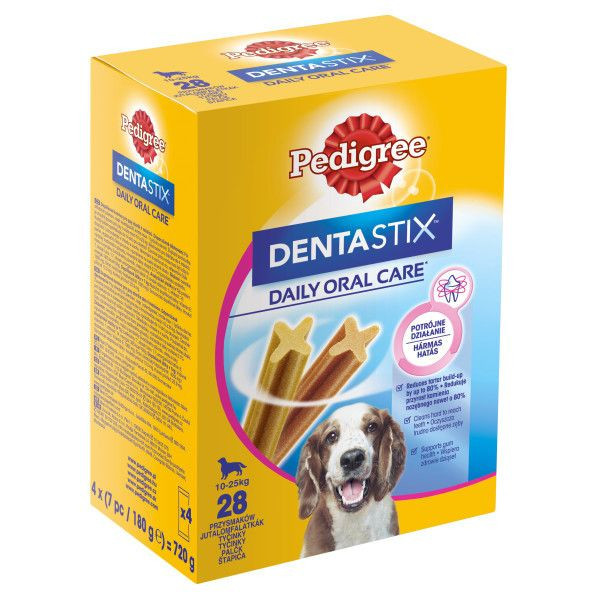 Pedigree Denta Stix- batoane pentru c&acirc;ini, mediu - 28 bucăți / 720 g