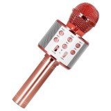 Microfon karaoke copii, wireless, cu acumulator, compatibil iOS si Android, functie de schimbare a vocii, roz Household NewTrend