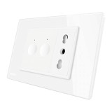 Cumpara ieftin Intrerupator dublu + priza Livolo cu rama din sticla, Standard italian SmartElectro IntelligentHouse