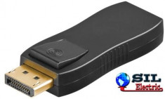 Adaptor HDMI mama - DisplayPort 20pin tata contacte aurite Goobay foto