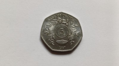 Uganda- 5 Shillings 1987-UNC foto