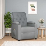 VidaXL Fotoliu de masaj, gri deschis, material textil