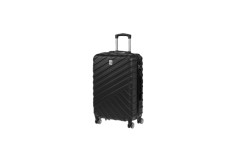 Valiza troler neagra cu dungi reliefate 90l
