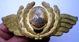 M.027 ROMANIA RSR EMBLEMA CUC CASCHETA SAPCA AVIATIE OFITER AVIATIA MILITARA