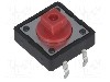 Microintrerupator 12x12mm, {{Mod comutare}}, SPST-NO, NINIGI - TACTS-24R