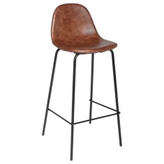 Scaun bar Atmosphera Vladi, cadru metal si lemn, 44x42x95 cm, maro Household NewTrend