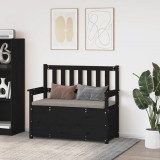 Cumpara ieftin Bancă, negru, 112,5x51,5x96,5 cm, lemn masiv de pin