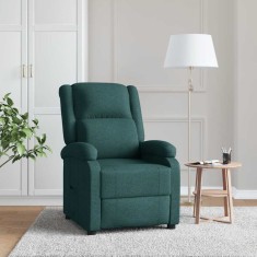 vidaXL Fotoliu rabatabil, verde &icirc;nchis, material textil
