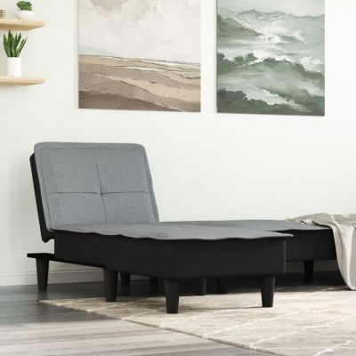 vidaXL Șezlong, gri deschis, material textil foto
