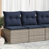 Gossi set mobilier gradina cu perne 2 piese gri poliratan/lemn acacia