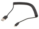 Cablu USB Lightning 1.5m Spiralat, Gembird