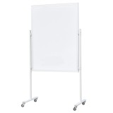 Tabla magnetica doua fete scriere, 90x120 cm, stand mobil cu blocare roti, rama aluminiu
