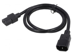 Cablu Alimentare 1m Negru 3x18AWG IEC C13-C14 10A