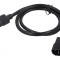 Cablu Alimentare 1m Negru 3x18AWG IEC C13-C14 10A