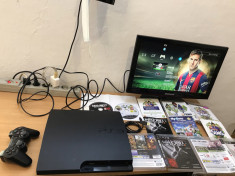 CONSOLA PLAYSTATION 3 SONY +1x MANETA SONY+3 JOCURI FIFA 15 SIMS 3 CALL OF DUTY foto