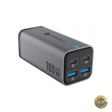 Incarcator Statie Forcell F-ENERGY GaN III VT-51 100W 5A 2 x USB-A - 2 x USB-C Gri