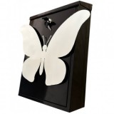 Cutie postala Vivatechnix Butterfly KRO-1228, otel, 400x250x100mm, Negru/Alb, 2 chei