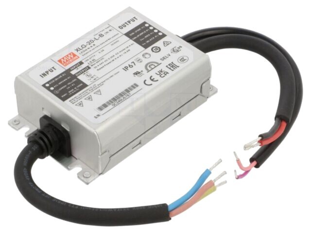 Alimentator pulsatoriu LED 20W 32,4-54VDC 350mA MEAN WELL