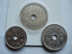 ROMANIA - SET 5 bani 1906 Lit J + 10 bani 1906 Lit J + 20 bani 1906 LIT J, CAROL I, L17.8