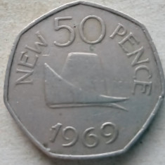 GUERNSEY-50 NEW PENCE 1969