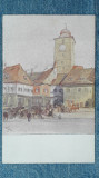 78 - Sibiu Turnul orasului / Theodor Lassy carte postala Nagyszeben,Hermanstadt, Circulata, Fotografie
