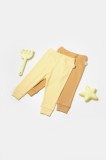Cumpara ieftin Set 2 pantaloni Bamboo, galben, BabyCosy, 50%bumbac+50% bambus (Marime: 3-6 Luni)