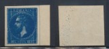 ROMANIA 1876 emisiunea Bucuresti reimpresiune 10 bani albastru nedantelata, Istorie, Nestampilat