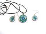 set bijuterii sticla cu mandala 33688