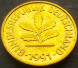 Cumpara ieftin Moneda 5 PFENNIG - GERMANIA, anul 1991 *cod 2561 - litera A, Europa