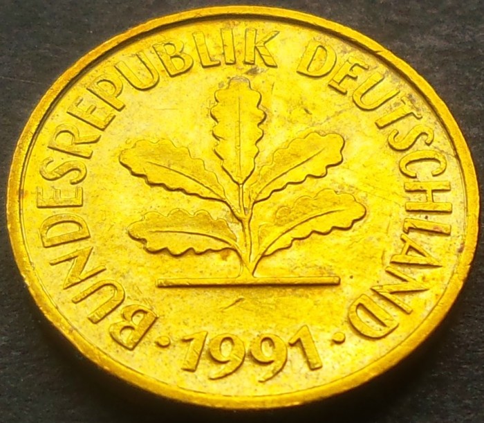 Moneda 5 PFENNIG - GERMANIA, anul 1991 *cod 2561 - litera A