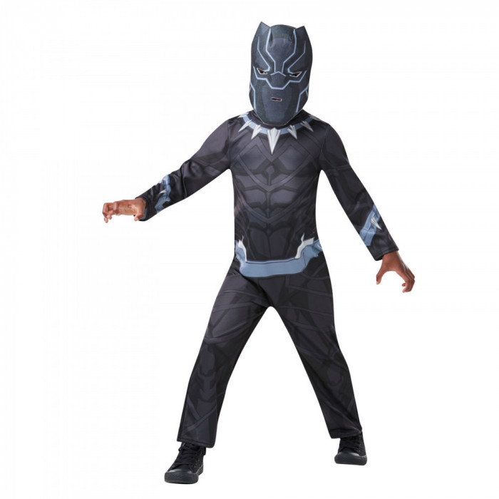 Costum Black Panther pentru băiat 9-10 ani 140 cm