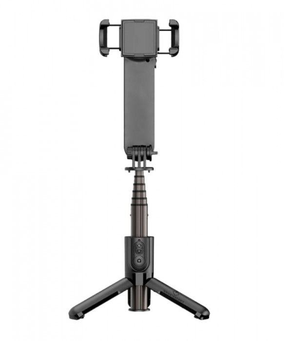 Trepied Selfie Stick 3 in 1 telescopic cu stabilizator Gimbal si telecomanda universala Bluetooth, Suport telefon, Distanta 10m, Compatibil IOS / Andr