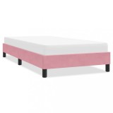 Cumpara ieftin Cadru Pat Roz 90x210 cm Catifea, Suport Saltea, Fara Saltea, Pat Dormitor, 213x93x25 cm