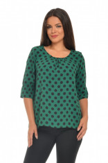 Bluza Dama verde cu Buline negre foto