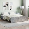 VidaXL Cadru de pat cu tăblie la cap/picioare, gri beton, 135x190 cm 3203792