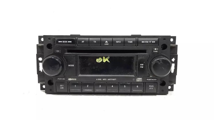 Cod Deblocare 05064945AD AUDIO SYSTEM / RADIO CD / 5189503 pentru DODGE CALIBER