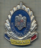 Y 1560 INSIGNA-MILITARA-EMBLEMA COIFURA-MINISTERUL JUSTITIEI-PENTRU COLECTIONARI