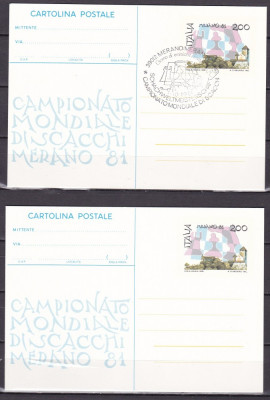 Italia 1981 sport SAH 2 carti postale w58 foto
