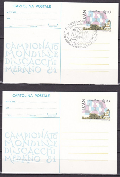 Italia 1981 sport SAH 2 carti postale w58