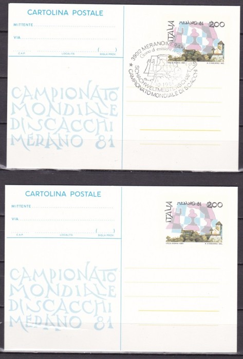 Italia 1981 sport SAH 2 carti postale