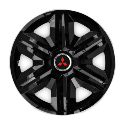 Set 4 capace roti hubcaps fast black R15 Compatibil Cu Mitsubishi foto