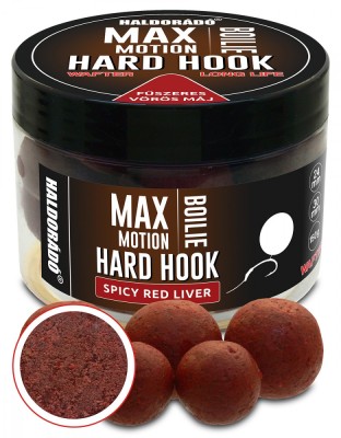 Haldorado - Boilies de carlig MAX MOTION Boilie Hard Hook Wafter 24, 30 mm, 150g - Ficat Rosu Condimentat foto