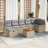 vidaXL Set de canapele pentru grădină 8 pcs Bej poliratan