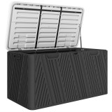 Outsunny Cutie de Depozitare Impermeabilă pentru Exterior cu Capac și M&acirc;nere, 115x60x60 cm, Negru | Aosom Romania